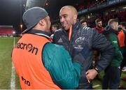 6 January 2018; Simon Zebo of Munster and Bundee Aki of Connacht after the Guinness PRO14 Round 13 match between Munster and Connacht at Thomond Park in Limerick. Photo by Matt Browne/Sportsfile