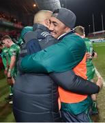 6 January 2018; Bundee Aki of Connacht and Simon Zebo of Munster after the Guinness PRO14 Round 13 match between Munster and Connacht at Thomond Park in Limerick. Photo by Matt Browne/Sportsfile