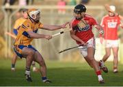 7 January 2018; Eoin Cadogan of Cork in action against Conor McGrath of Clare during the Co-op Superstores Munster Senior Hurling League match between Clare and Cork at Cusack Park in Clare. Photo by Diarmuid Greene/Sportsfile