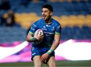 13 January 2018; Tiernan O'Halloran of Connacht celebrates after scoring his side's third try during the European Rugby Challenge Cup Pool 5 Round 5 match between Worcester Warriors and Connacht at the Sixways Stadium, in Worcester, England. Photo by Malcolm Couzens/Sportsfile