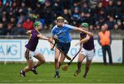 14 January 2018; Paul Winters of Dublin in action against Aidan Nolan, left, and Shaun Murphy of Wexford during the Bord na Mona Walsh Cup semi-final match between Dublin and Wexford at Parnell Park in Dublin. Photo by Daire Brennan/Sportsfile