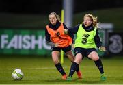 15 January 2018; Amber Barrett, right, and Tyler Toland during Republic of Ireland training at the FAI National Training Centre in Abbotstown, Dublin. Photo by Stephen McCarthy/Sportsfile