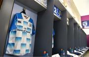 20 January 2018; The jersey of Cian Healy hangs in the dressing room ahead of the European Rugby Champions Cup Pool 3 Round 6 match between Montpellier and Leinster at the Altrad Stadium in Montpellier, France. Photo by Ramsey Cardy/Sportsfile