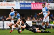 20 January 2018; Robbie Henshaw of Leinster is tackled by Jan Serfontein of Montpellier during the European Rugby Champions Cup Pool 3 Round 6 match between Montpellier and Leinster at the Altrad Stadium in Montpellier, France. Photo by Ramsey Cardy/Sportsfile