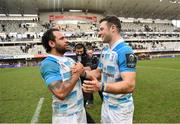 20 January 2018; Isa Nacewa, left, and Robbie Henshaw of Leinster following the European Rugby Champions Cup Pool 3 Round 6 match between Montpellier and Leinster at the Altrad Stadium in Montpellier, France. Photo by Ramsey Cardy/Sportsfile