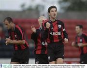 2 August 2003; Barry Ferguson of Longford Town celebrates after scoring his sides first goal during the eircom League Premier Division match between Longford Town and St Patrick's Athletic at Flancare Park, Longford. Photo by David Maher/Sportsfile