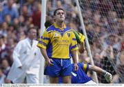 4 August 2003; Frankie Dolan of Roscommon reacts after missing a chance of a goal in the first half of the Bank of Ireland All-Ireland Senior Football Championship Quarter Final between Kerry and Roscommon at Croke Park in Dublin. Photo by Brendan Moran/Sportsfile