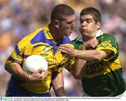 4 August 2003; Seamus O'Neill of Roscommon in action against Eamon Fitzmaurice of Kerry during the Bank of Ireland All-Ireland Senior Football Championship Quarter Final between Kerry and Roscommon at Croke Park in Dublin. Photo by Brendan Moran/Sportsfile