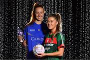 23 January 2018; Ladies Footballers Sarah Rowe, right, of Mayo and Aishling Moloney of Tipperary at the announcement of Lidl Ireland's third year of partnership with the Ladies Gaelic Football Association. Lidl have today launched their new 6 pack of Carrick Glen Active Spring Water. €0.10 of each purchase will fund jerseys & equipment for U-18 level or under LGFA club teams. Nominate your local Ladies Gaelic Football club to win in any Lidl store nationwide or via Lidl Ireland's Facebook page. Photo by Brendan Moran/Sportsfile