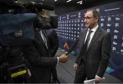 24 January 2018: Republic of Ireland manager Martin O'Neill after the UEFA Nations League Draw in Lausanne, Switzerland. Photo by Stephen McCarthy / UEFA via Sportsfile