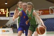 24 January 2018; Fiona Quinn of Muckross Park College in action against Rachel Killgallen of Presentation SS Tralee during the Subway All-Ireland Schools U16B Girls Cup Final match between Muckross Park College and Presentation SS Tralee at the National Basketball Arena in Tallaght, Dublin. Photo by Eóin Noonan/Sportsfile