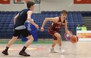 24 January 2018; Ryan Monaghan of St Pauls Oughterard in action against Jack Hensey of St Vincents Castleknock College during the Subway All-Ireland Schools U19B Boys Cup Final match between St Pauls Oughterard and St Vincents Castleknock College at the National Basketball Arena in Tallaght, Dublin. Photo by Eóin Noonan/Sportsfile