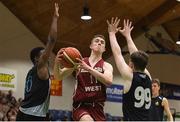 24 January 2018; Cathal Walsh of St Pauls Oughterard in action against UG Roland-Onuoha, left, and Jack Hensey of St Vincents Castleknock College during the Subway All-Ireland Schools U19B Boys Cup Final match between St Pauls Oughterard and St Vincents Castleknock College at the National Basketball Arena in Tallaght, Dublin. Photo by Eóin Noonan/Sportsfile