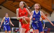 25 January 2018; Grainne O'Reilly of Scoil Chríost Rí in action against Amy O'Byrne of Crescent Comprehensive during the Subway All-Ireland Schools U16A Girls Cup Final match between Crescent Comprehensive, Limerick, and Scoil Chriost Rí, Portlaoise, Laois, at the National Basketball Arena in Tallaght, Dublin. Photo by Brendan Moran/Sportsfile