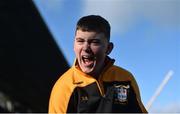 25 January 2018; Patricians Newbridge captain Sean Maher celebrates after his team mate Conor Martin scored his side's winning try during the Pat Rossiter Cup Final match between Ballymakenny and Patricians Newbridge at Donnybrook Stadium in Dublin. Photo by David Fitzgerald/Sportsfile