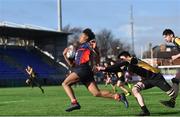 25 January 2018; Bradley Abbedeen of Ballymakenny runs in to score his side's third try during the Pat Rossiter Cup Final match between Ballymakenny and Patricians Newbridge at Donnybrook Stadium in Dublin.Photo by David Fitzgerald/Sportsfile