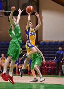 25 January 2018; Ciaran Brosnan of CBS The Green in action against Darragh Ferguson of St Malachy's during the Subway All-Ireland Schools U16A Boys Cup Final match between St Mary's CBS The Green Tralee, Kerry, and St Malachy's, Belfast, Antrim, at the National Basketball Arena in Tallaght, Dublin. Photo by Brendan Moran/Sportsfile