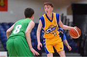 25 January 2018; Darragh Broderick of CBS The Green in action against Niall Morgan of St Malachy's during the Subway All-Ireland Schools U16A Boys Cup Final match between St Mary's CBS The Green Tralee, Kerry, and St Malachy's, Belfast, Antrim, at the National Basketball Arena in Tallaght, Dublin. Photo by Brendan Moran/Sportsfile