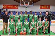 25 January 2018; The St Malachy's team prior to the Subway All-Ireland Schools U16A Boys Cup Final match between St Mary's CBS The Green Tralee, Kerry, and St Malachy's, Belfast, Antrim, at the National Basketball Arena in Tallaght, Dublin. Photo by Brendan Moran/Sportsfile