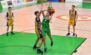 25 January 2018; Denis Price of St Malachy's in action against Rapolas Buivydas of CBS The Green during the Subway All-Ireland Schools U16A Boys Cup Final match between St Mary's CBS The Green Tralee, Kerry, and St Malachy's, Belfast, Antrim, at the National Basketball Arena in Tallaght, Dublin. Photo by Brendan Moran/Sportsfile