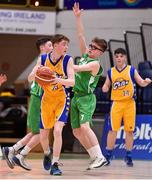 25 January 2018; Darragh Broderick of CBS The Green in action against Conor Eastwood of St Malachy's during the Subway All-Ireland Schools U16A Boys Cup Final match between St Mary's CBS The Green Tralee, Kerry, and St Malachy's, Belfast, Antrim, at the National Basketball Arena in Tallaght, Dublin. Photo by Brendan Moran/Sportsfile