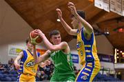 25 January 2018; Denis Price of St Malachy's in action against Rapolas Buivydas of CBS The Green during the Subway All-Ireland Schools U16A Boys Cup Final match between St Mary's CBS The Green Tralee, Kerry, and St Malachy's, Belfast, Antrim, at the National Basketball Arena in Tallaght, Dublin. Photo by Brendan Moran/Sportsfile