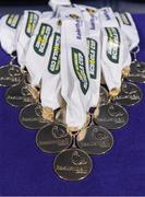 25 January 2018; A general view of the medals prior to the Subway All-Ireland Schools U16A Girls Cup Final match between Crescent Comprehensive, Limerick, and Scoil Chriost Rí, Portlaoise, Laois, at the National Basketball Arena in Tallaght, Dublin. Photo by Brendan Moran/Sportsfile