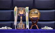 25 January 2018; A general view of the cup and MVP award prior to the Subway All-Ireland Schools U16A Girls Cup Final match between Crescent Comprehensive, Limerick, and Scoil Chriost Rí, Portlaoise, Laois, at the National Basketball Arena in Tallaght, Dublin. Photo by Brendan Moran/Sportsfile