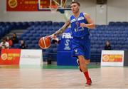 27 January 2018; Daniel Thompson of Blue Demons during the Hula Hoops NICC Men’s National Cup Final match between Blue Demons and BC Leixlip Zalgiris at the National Basketball Arena in Tallaght, Dublin. Photo by Eóin Noonan/Sportsfile