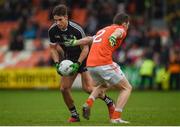 28 January 2018; Niall Murphy of Sligo in action against Patrick Burns of Armagh during the Allianz Football League Division 3 Round 1 match between Armagh and Sligo at Athletic Grounds in Armagh. Photo by Philip Fitzpatrick/Sportsfile