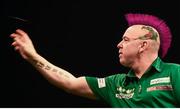 1 February 2018; Peter Wright competes against Gerwyn Price during the 2018 Unibet Premier League Darts - Night One at the 3 Arena in Dublin. Photo by Philip Fitzpatrick/Sportsfile