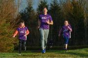 3 February 2018; Vhi ambassador and Olympian David Gillick with parkrun participant Sophie Duggan, age 11 and Sam Duggan, 13, from Corbally, Limerick pictured at the Limerick parkrun where Vhi hosted a special event to celebrate their partnership with parkrun Ireland. Vhi ambassador and Olympian David Gillick was on hand to lead the warm up for parkrun participants before completing the 5km free event. Parkrunners enjoyed refreshments post event at the Vhi Relaxation Area where a physiotherapist took participants through a post event stretching routine. parkrun in partnership with Vhi support local communities in organising free, weekly, timed 5k runs every Saturday at 9.30am. To register for a parkrun near you visit www.parkrun.ie. Photo by Eóin Noonan/Sportsfile