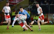 3 February 2018; Michael McKernan of Tyrone in action against Kevin McManamon of Dublin during the Allianz Football League Division 1 Round 2 match between Tyrone and Dublin at Healy Park in Omagh, County Tyrone. Photo by Oliver McVeigh/Sportsfile