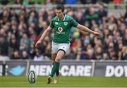 10 February 2018; Jonathan Sexton of Ireland kicks a conversion following a try by Robbie Henshaw during the Six Nations Rugby Championship match between Ireland and Italy at the Aviva Stadium in Dublin. Photo by Seb Daly/Sportsfile