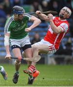 10 February 2018; Con O'Callaghan of Cuala in action against Michael Conneely of Liam Mellows during the AIB GAA Hurling All-Ireland Senior Club Championship Semi-Final match between Liam Mellows and Cuala at Semple Stadium in Thurles, Tipperary.  Photo by Matt Browne/Sportsfile