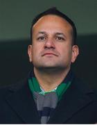 10 February 2018; An Taoisseach Leo Varadkar, T.D., in attendance during the Six Nations Rugby Championship match between Ireland and Italy at the Aviva Stadium in Dublin. Photo by Brendan Moran/Sportsfile