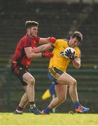 11 February 2018; Diarmuid Murtagh of Roscommon in action against Niall McParland of Down during the Allianz Football League Division 2 Round 3 match between Roscommon and Down at Dr. Hyde Park in Roscommon. Photo by Daire Brennan/Sportsfile