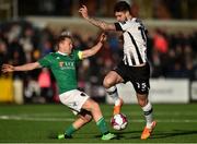 11 February 2018; Stephen Folan of Dundalk in action against Conor McCormack of Cork City during the President's Cup match between Dundalk and Cork City at Oriel Park in Dundalk, Co Louth. Photo by Seb Daly/Sportsfile