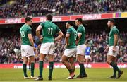 10 February 2018; Ireland backline, from left, Jonathan Sexton, Jacob Stockdale, Bundee Aki, Robbie Henshaw and Rob Kearney during the Six Nations Rugby Championship match between Ireland and Italy at the Aviva Stadium in Dublin. Photo by David Fitzgerald/Sportsfile