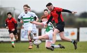 14 February 2018; Luke Mitchell of North East in action against Barry Gray of South East during the Shane Horgan Cup 4th Round match between South East and North East at Ashbourne RFC in Ashbourne, Co Meath. Photo by David Fitzgerald/Sportsfile