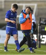 17 February 2018; Luke McGrath of Leinster leaves the pitch with Leinster team doctor Prof John Ryan during the Guinness PRO14 Round 15 match between Leinster and Scarlets at the RDS Arena in Dublin. Photo by Brendan Moran/Sportsfile