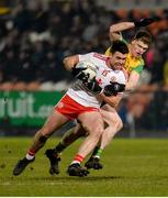 17 February 2018; Darren McCurry of Tyrone in action against Conor Morrison of Donegal during the Bank of Ireland Dr. McKenna Cup Final match between Tyrone and Donegal at the Athletic Grounds in Armagh.. Photo by Oliver McVeigh/Sportsfile