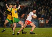 17 February 2018; Darren McCurry of Tyrone in action against Conor Morrison of Donegal during the Bank of Ireland Dr. McKenna Cup Final match between Tyrone and Donegal at the Athletic Grounds in Armagh. Photo by Oliver McVeigh/Sportsfile