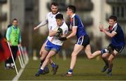 17 February 2018; Shane O'Brien of Mary Immaculate College Limerick in action against Mark Ryan of Waterford Institute of Technology during the Electric Ireland HE GAA Trench Cup Final match between Waterford Institute of Technology and Mary Immaculate College Limerick at Santry Avenue in Dublin. Photo by Daire Brennan/Sportsfile