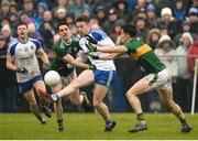 18 February 2018; Fintan Kelly of Monaghan in action against Brian Ó Beaglaíoch of Kerry during the Allianz Football League Division 1 Round 3 Refixture match between Monaghan and Kerry at Páirc Grattan in Inniskeen, Monaghan. Photo by Oliver McVeigh/Sportsfile