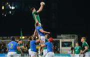 9 February 2018; Jack Dunne of Ireland gathers possession in the line-out ahead of Lodovico Manni of Italy during the U20 Six Nations Rugby Championship match between Ireland and Italy at Donnybrook Stadium, in Dublin. Photo by Piaras Ó Mídheach/Sportsfile