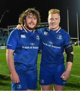 23 February 2018; Adam Coyle, left, and James Tracy of Leinster after the Guinness PRO14 Round 16 match between Leinster and Southern Kings at the RDS Arena in Dublin. Photo by Brendan Moran/Sportsfile