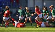 25 February 2018; Ailsa Hughes of Ireland is tackled by Caryl Thomas of Wales during the Women's Six Nations Rugby Championship match between Ireland and Wales at Donnybrook Stadium in Dublin. Photo by David Fitzgerald/Sportsfile