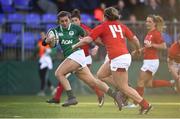 25 February 2018; Katie Fitzhenry of Ireland makes a break in the build up to her side's second try during the Women's Six Nations Rugby Championship match between Ireland and Wales at Donnybrook Stadium in Dublin. Photo by David Fitzgerald/Sportsfile
