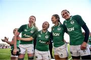 25 February 2018; Ireland players, from left, Aoife McDermott, Michelle Claffey, Megan Williams and Hannah Tyrrell following the Women's Six Nations Rugby Championship match between Ireland and Wales at Donnybrook Stadium in Dublin. Photo by David Fitzgerald/Sportsfile